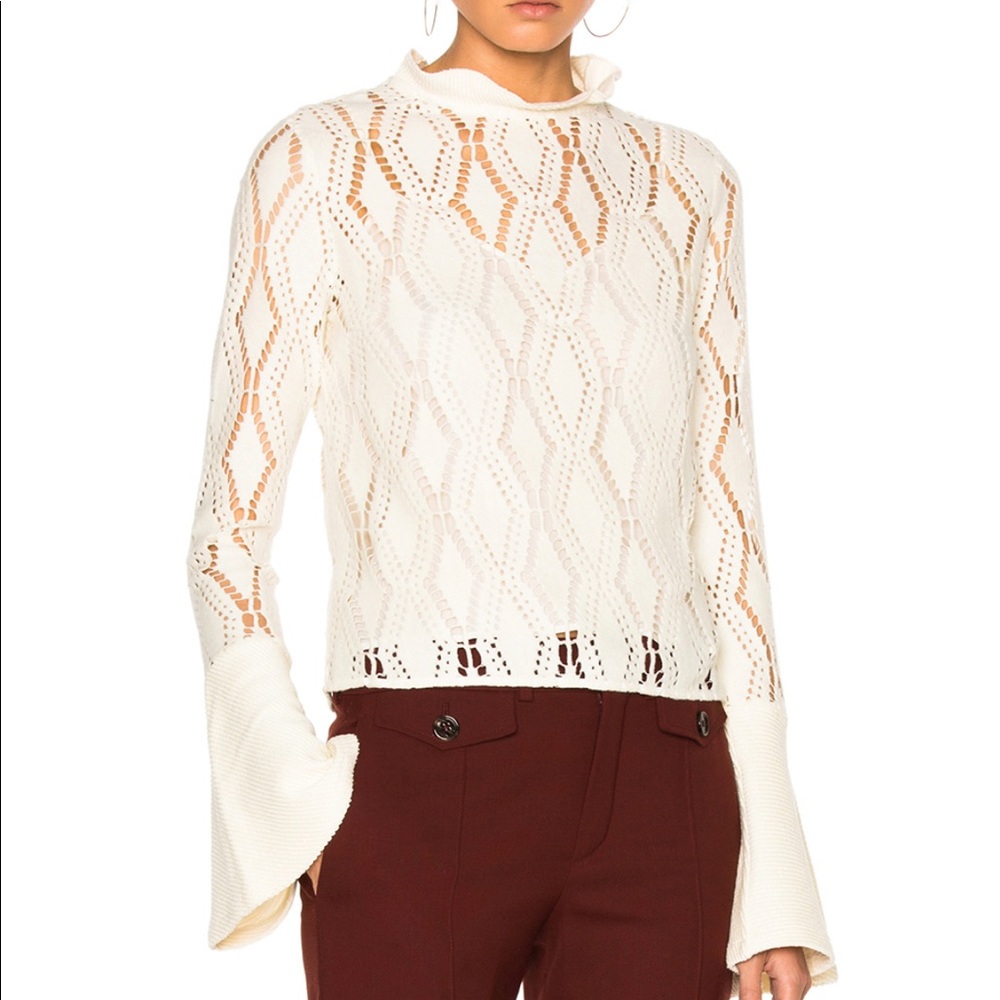 See by Chloe bell sleeve sweater winter white S